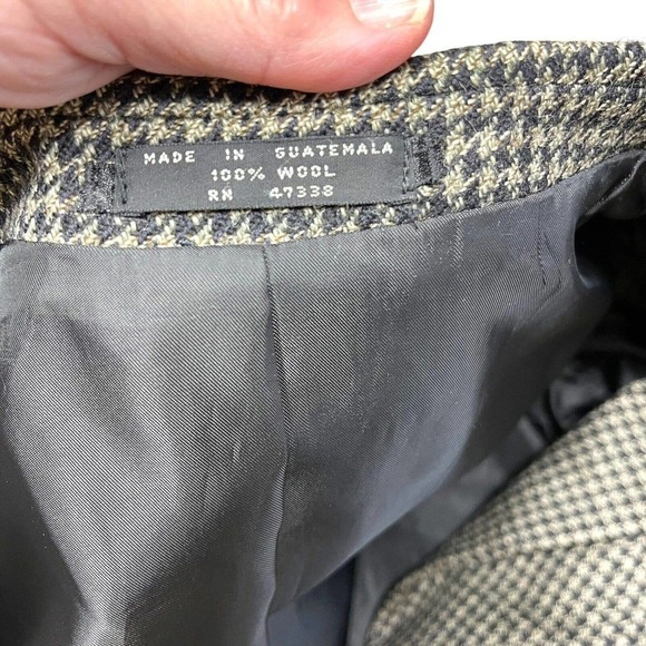 Dayton Hudson’s Marshall Field’s Vintage Men’s 100% Wool Blazer Coat Houndstooth - Picture 9 of 9